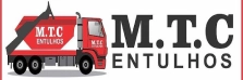 Logo da marca, com um caminhão vermelho e o nome da empresa MTC Entulhos